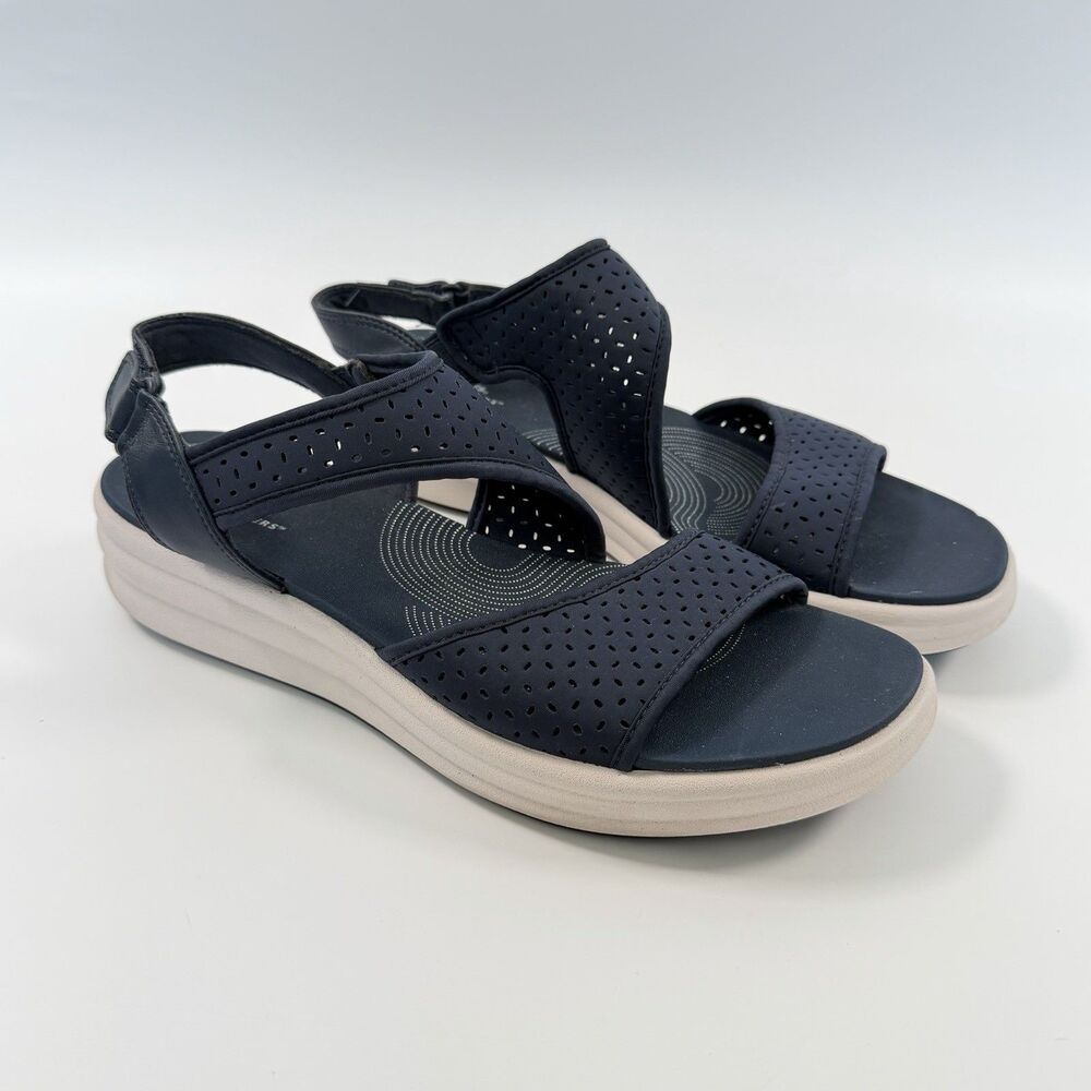 Clarks Cloudsteppers Drift Fern Women's Sandals Adjustable Strap Blue Size 11 - Picture 2 of 10